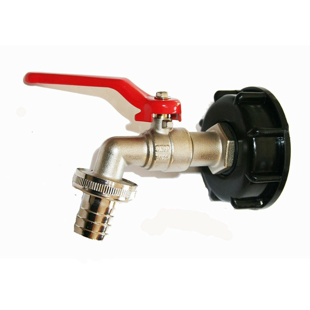 Robinet en laiton avec raccord (s60x6) pour cuve ibc