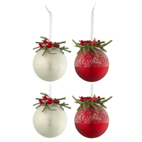Lot de 4 boules de noël