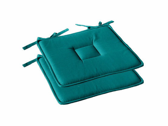 Lot de 2 galettes plates panama emeraude 40 x 40 cm