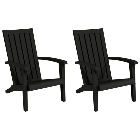 Chaises de jardin adirondack lot de 2 noir polypropylène