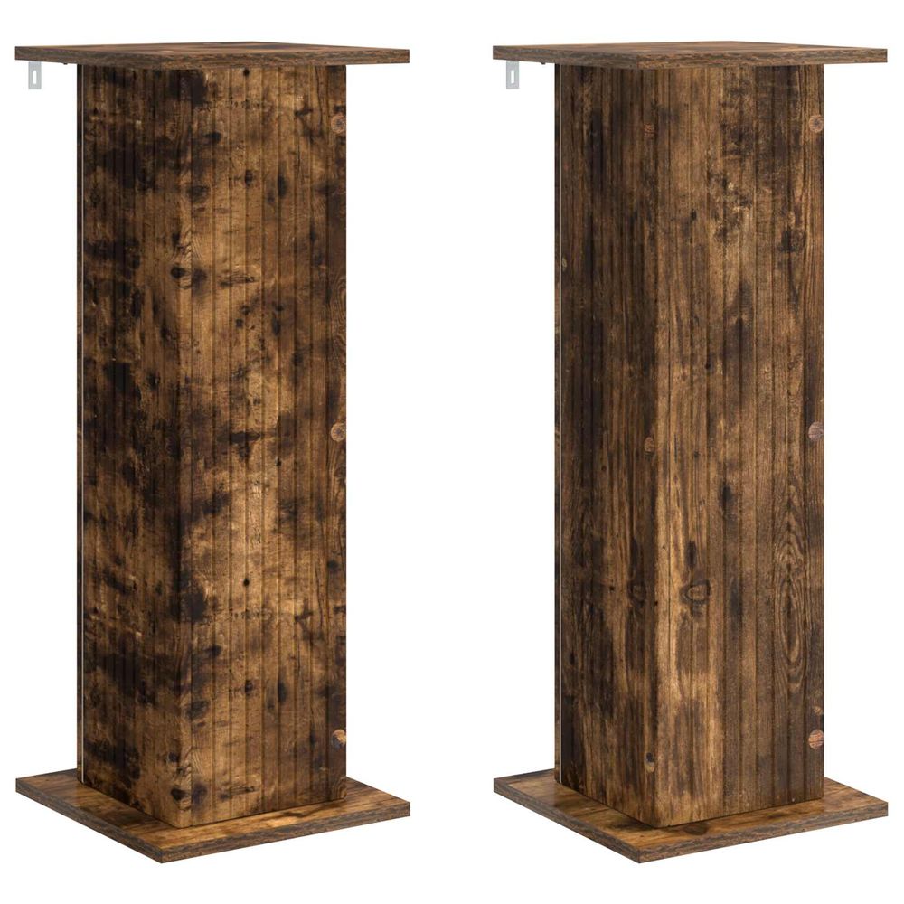 Support de plante 2 pc chêne fumé 30,5 x 30 x 80,5 cm