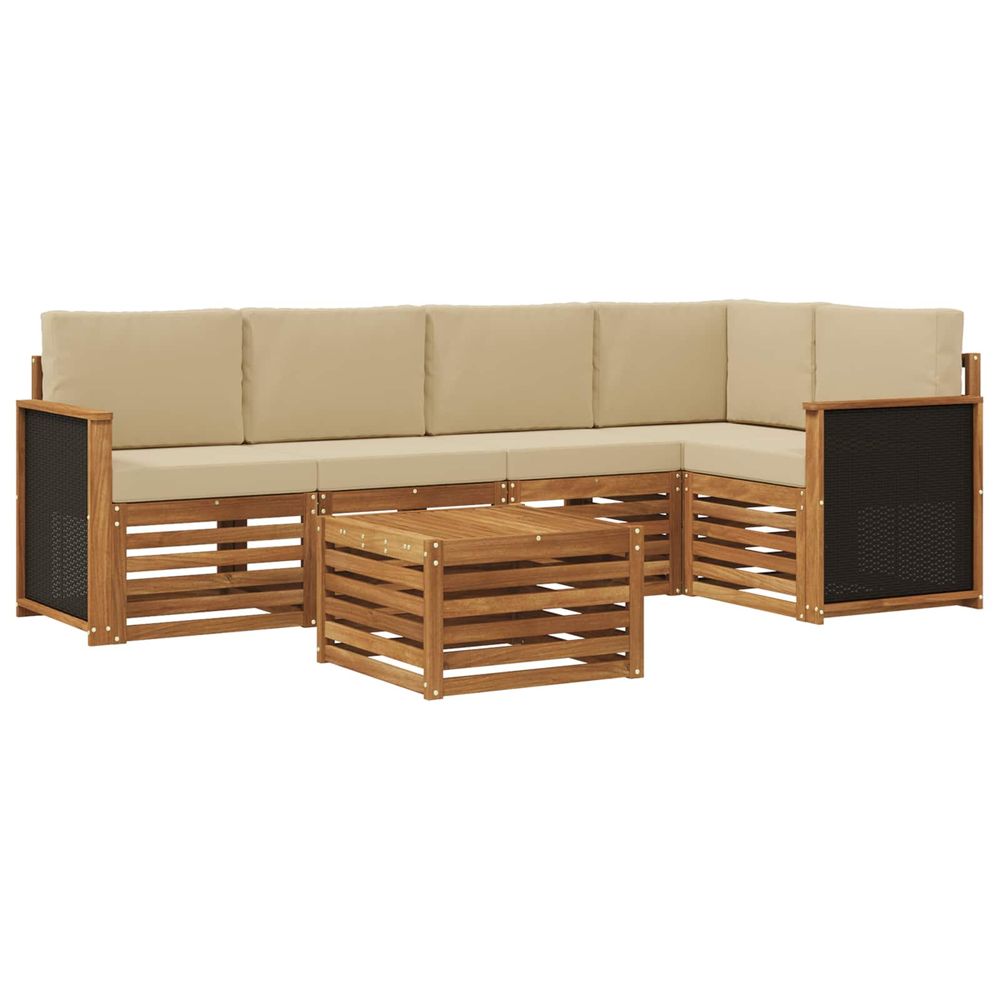 Ensemble de canapés d'extérieur 5 pc naturel