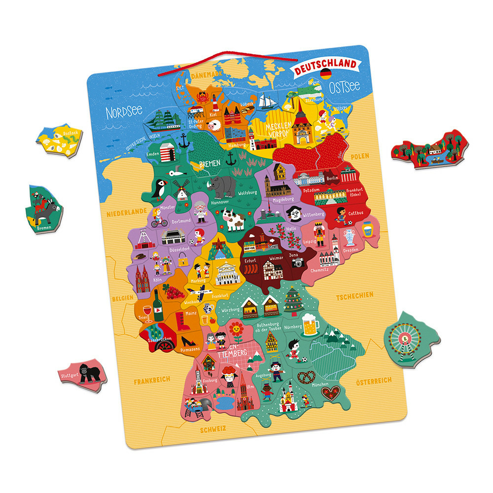 Puzzle carte d'allemagne magnétique