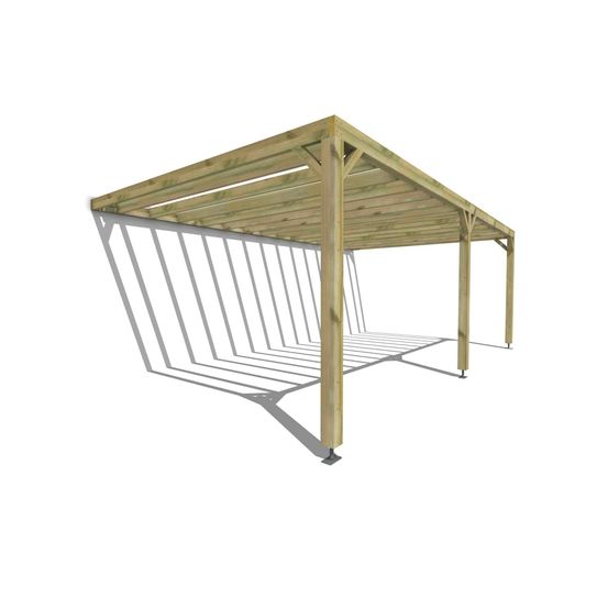 Pergola bois • 7m x 4m • adossée • sens profondeur • livraison comprise