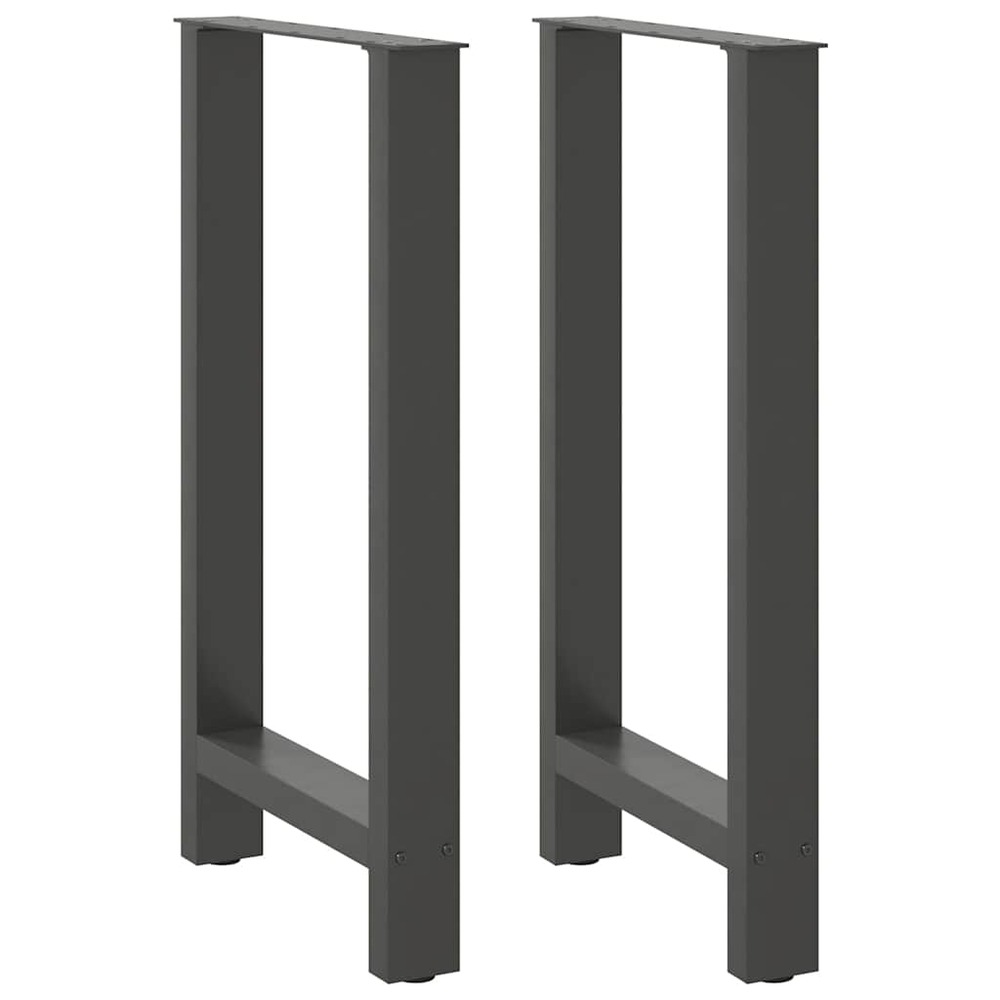 Pieds de table de bar anthracite 2 pièces 50 x (90-91) cm acier
