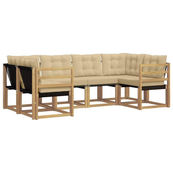Ensemble de canapés d'extérieur 6 pc blanc et beige