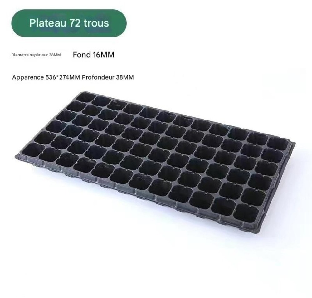 Plateau de semis de légumes, 72 trous
