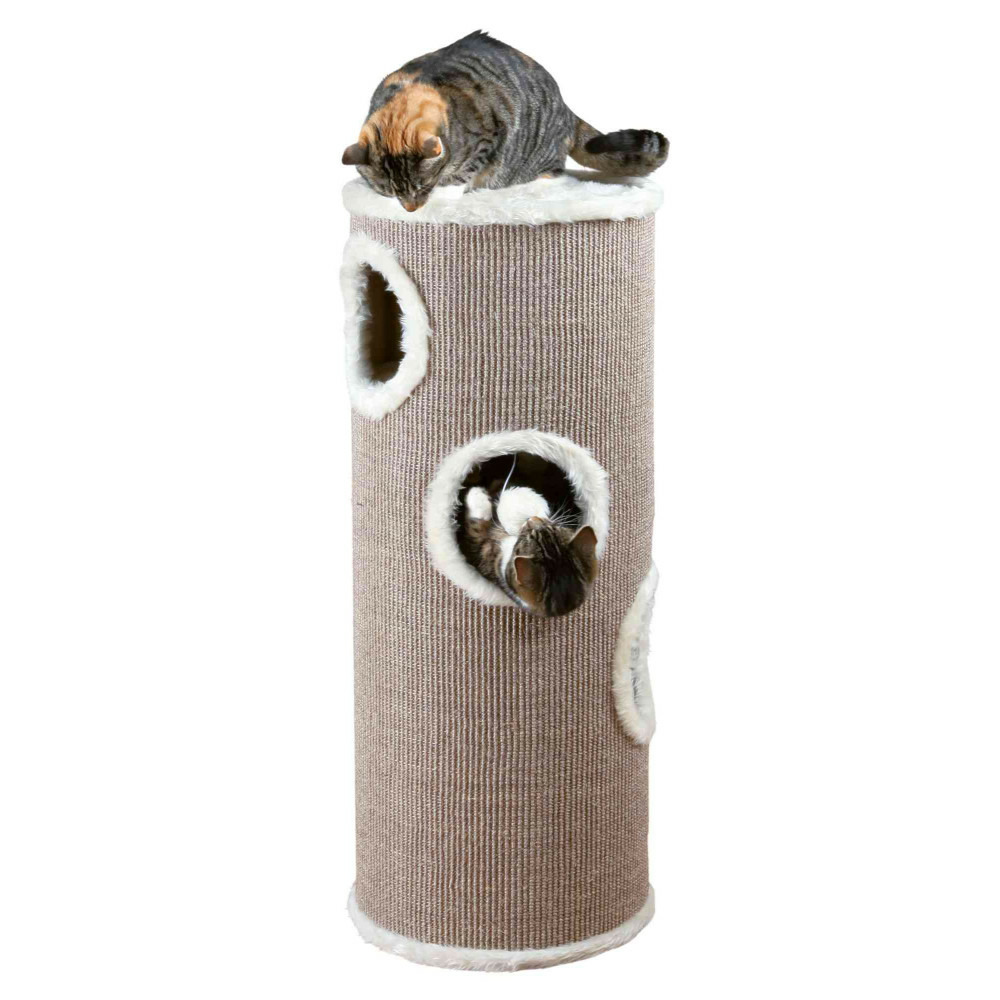 Arbre à chat tour edoardo ø 40 cm x hauteur 100 cm couleur taupe.