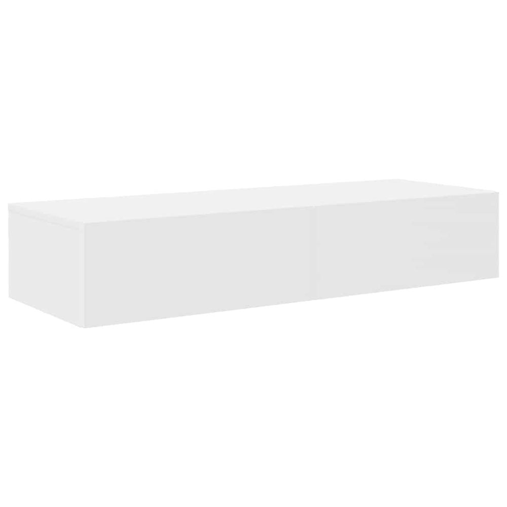Étagère murale avec tiroirs blanc 100x36x19cm bois d'ingénierie