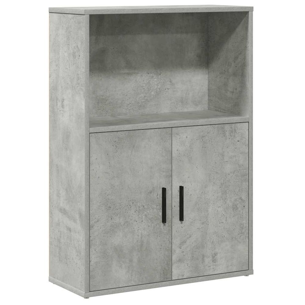 Bibliothèque gris béton 60x24x85 cm bois d'ingénierie