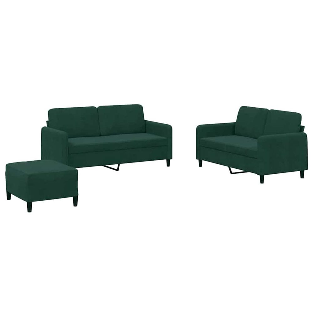 Ensemble de canapés 3 pcs vert foncé velours