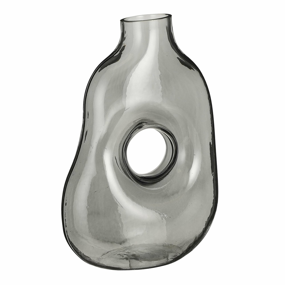 Mica decorations - vase en verre gris clair h25