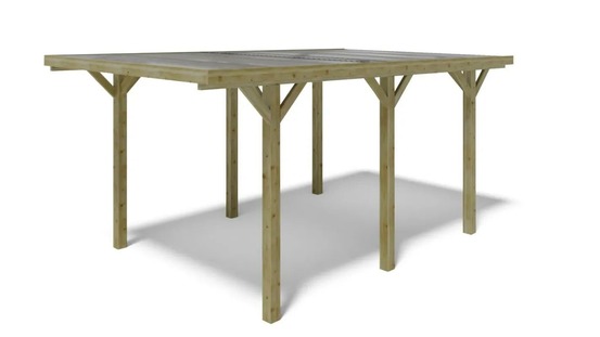 Carport, abri de voiture 3,04x5,12 m - 15,56 m2 - couverture pvc - car10pvctr - altanka