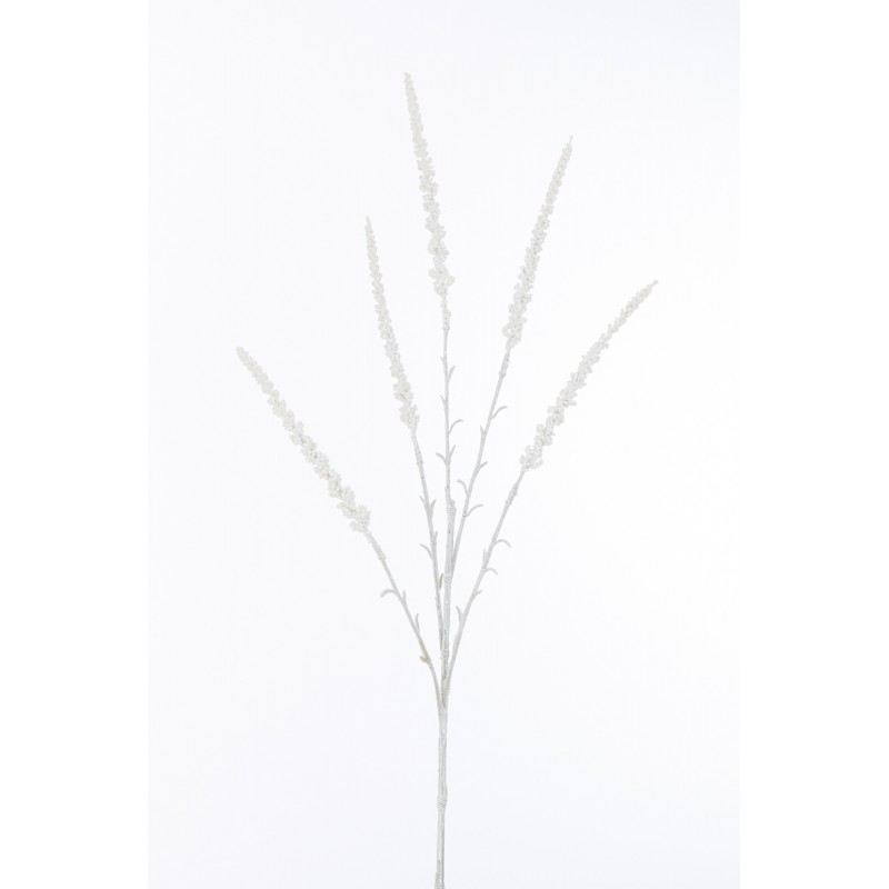 Branche d'astilbe en plastique blanc 3x6x76 cm