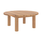 Aurland - table basse ronde de jardin en bois de teck massif d80 cm