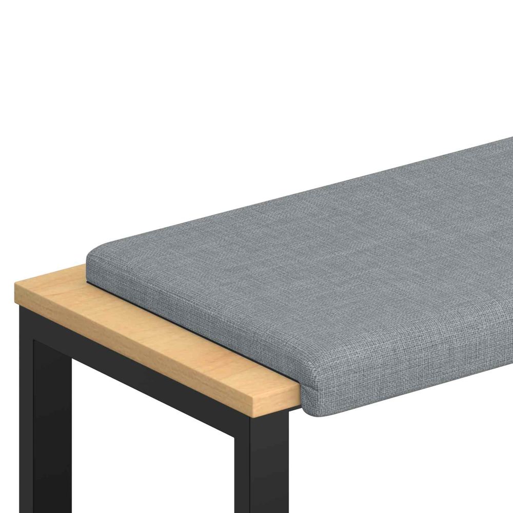Coussin de banc tissu gris clair profondeur 35 cm