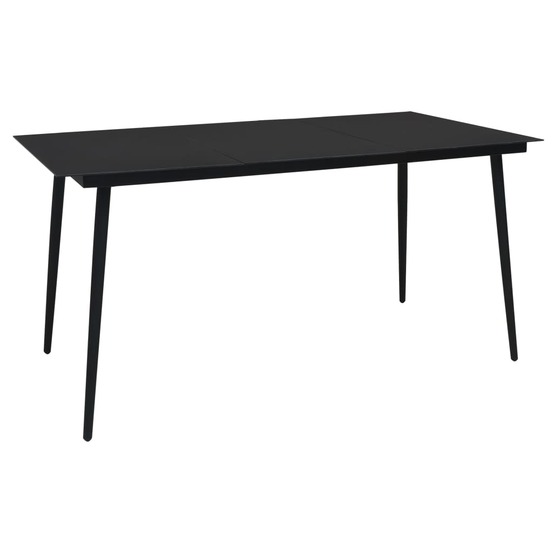 Ensemble à manger de jardin 9 pcs corde en coton et acier noir