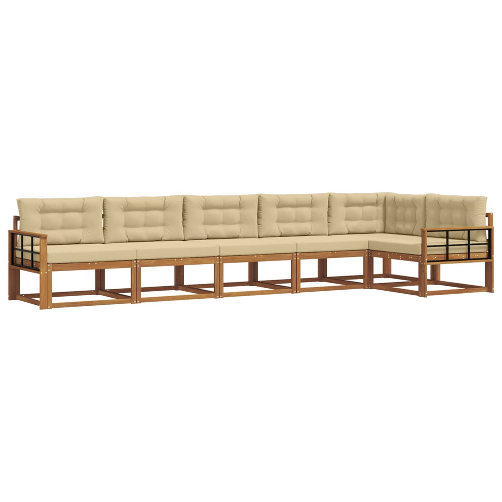 Ensemble de canapés d'extérieur 6 pcs naturel et beige