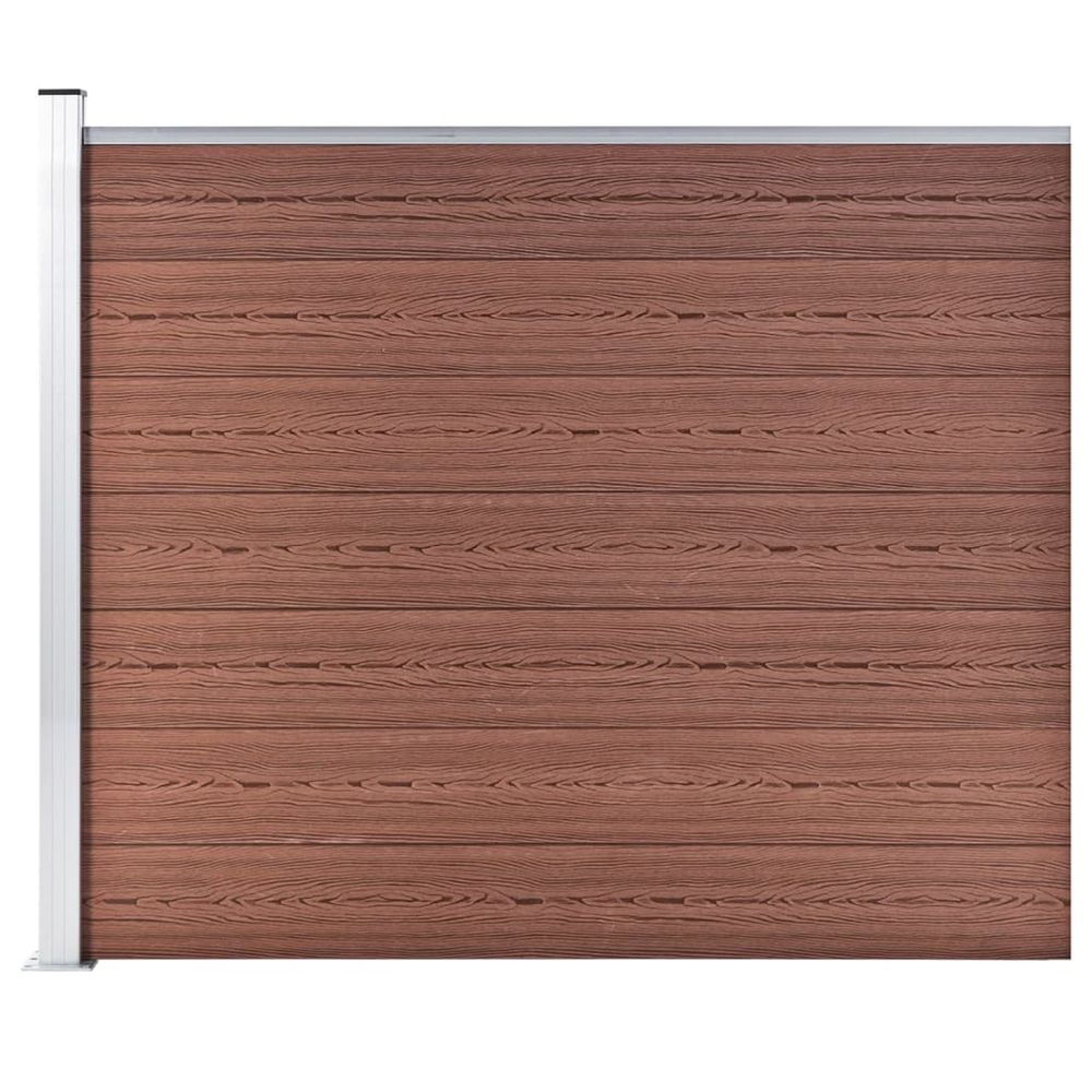 Panneau de clôture wpc 175x146 cm marron