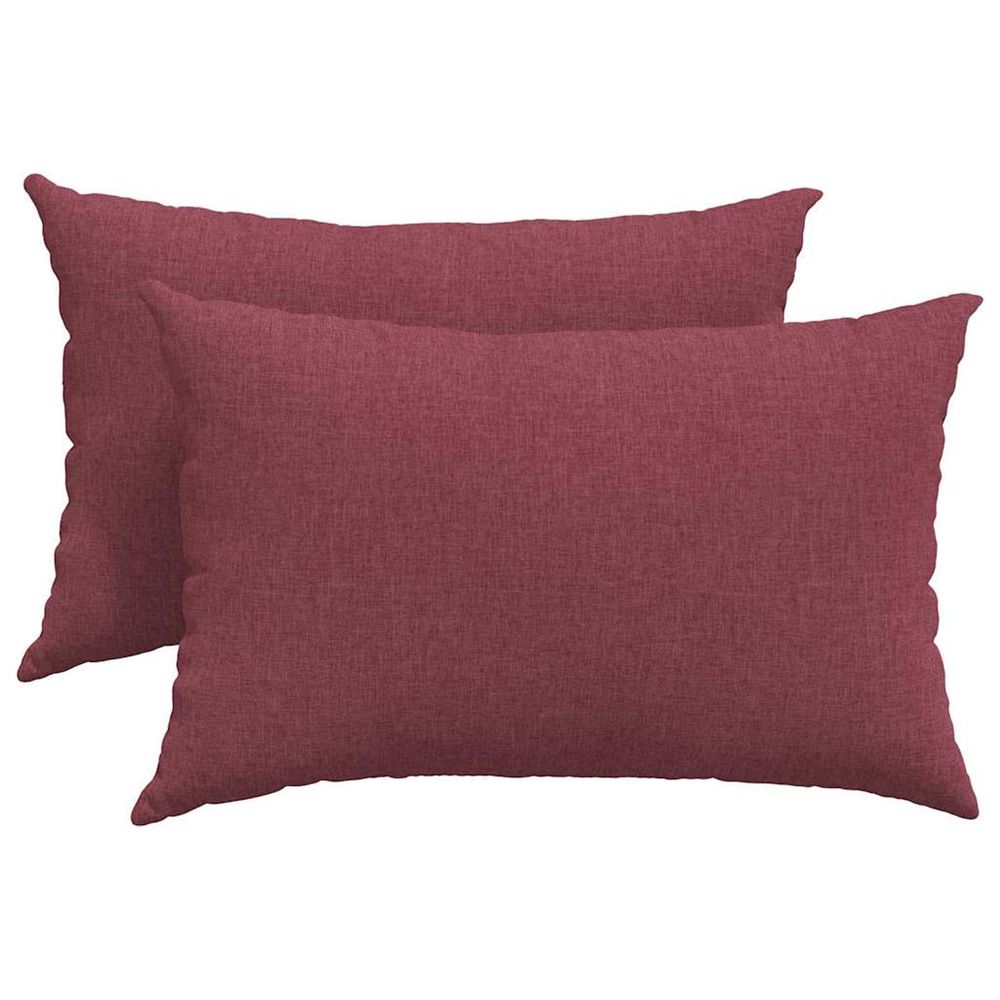 Coussins de canapé 2 pc tissu bordeaux 60 x 40 cm