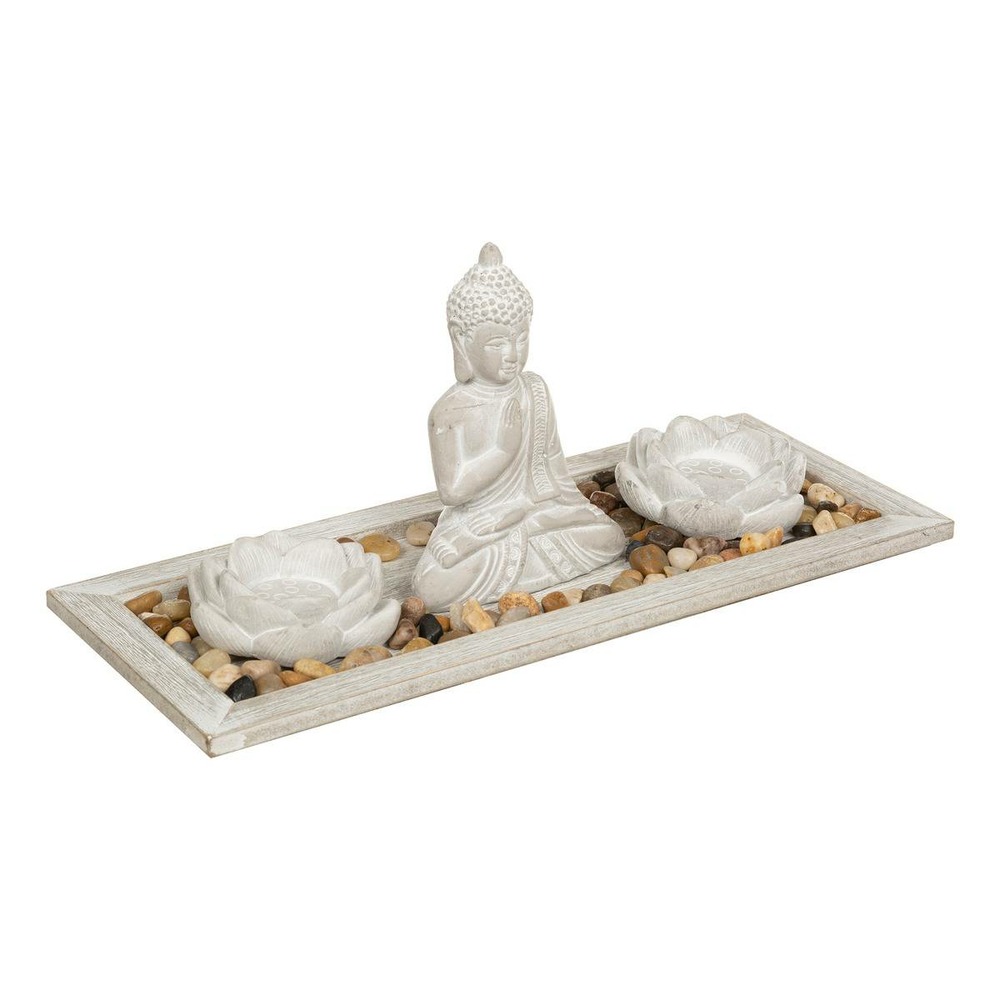 Jardin zen padmavati - ciment et bois - gris - 33x14 cm