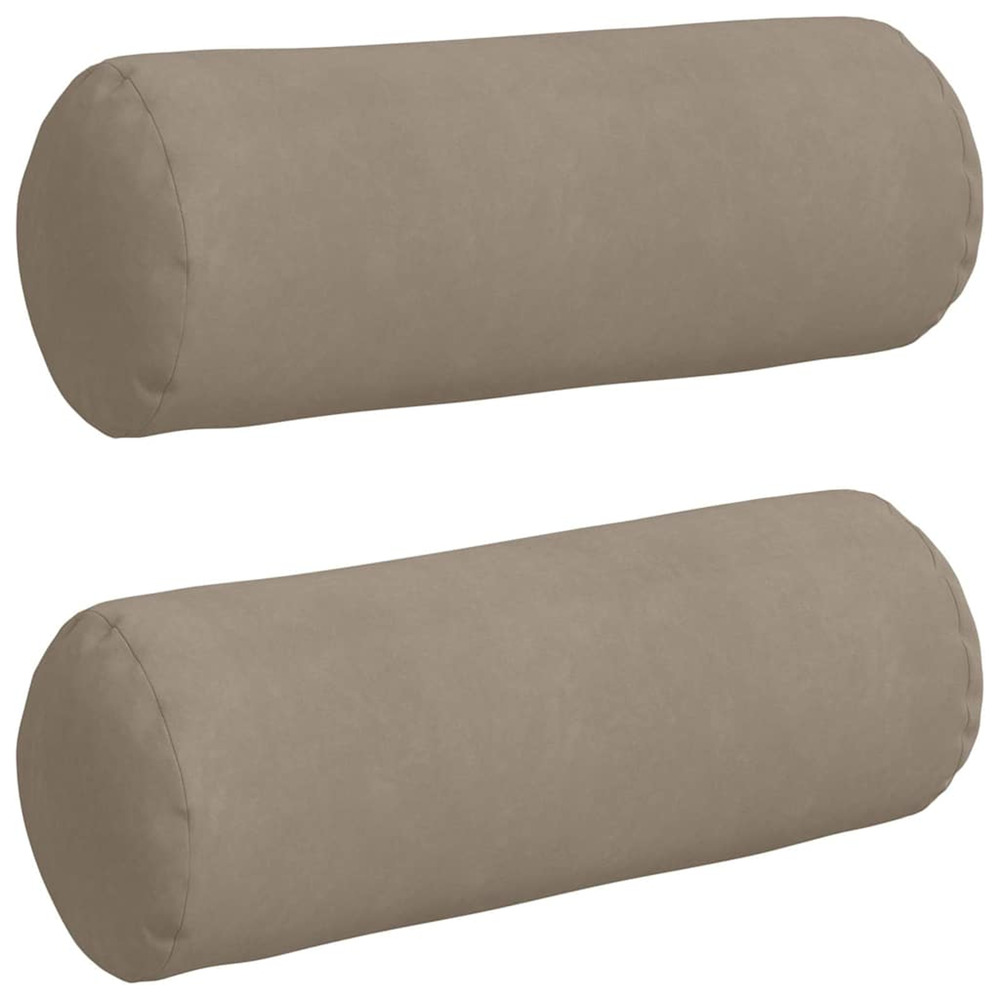 Coussins d'accent 2 pcs taupe ø 25 x 70 cm tissu en microfibre