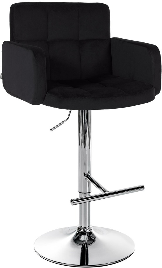 Tabouret de bar los angeles velours chrome