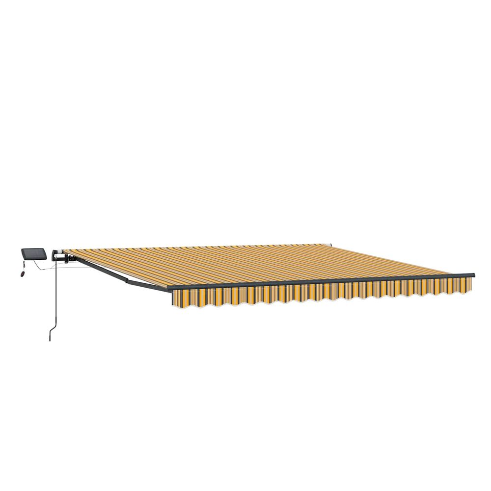 Auvent rétractable multicolore 450 × 350 cm tissu et aluminium
