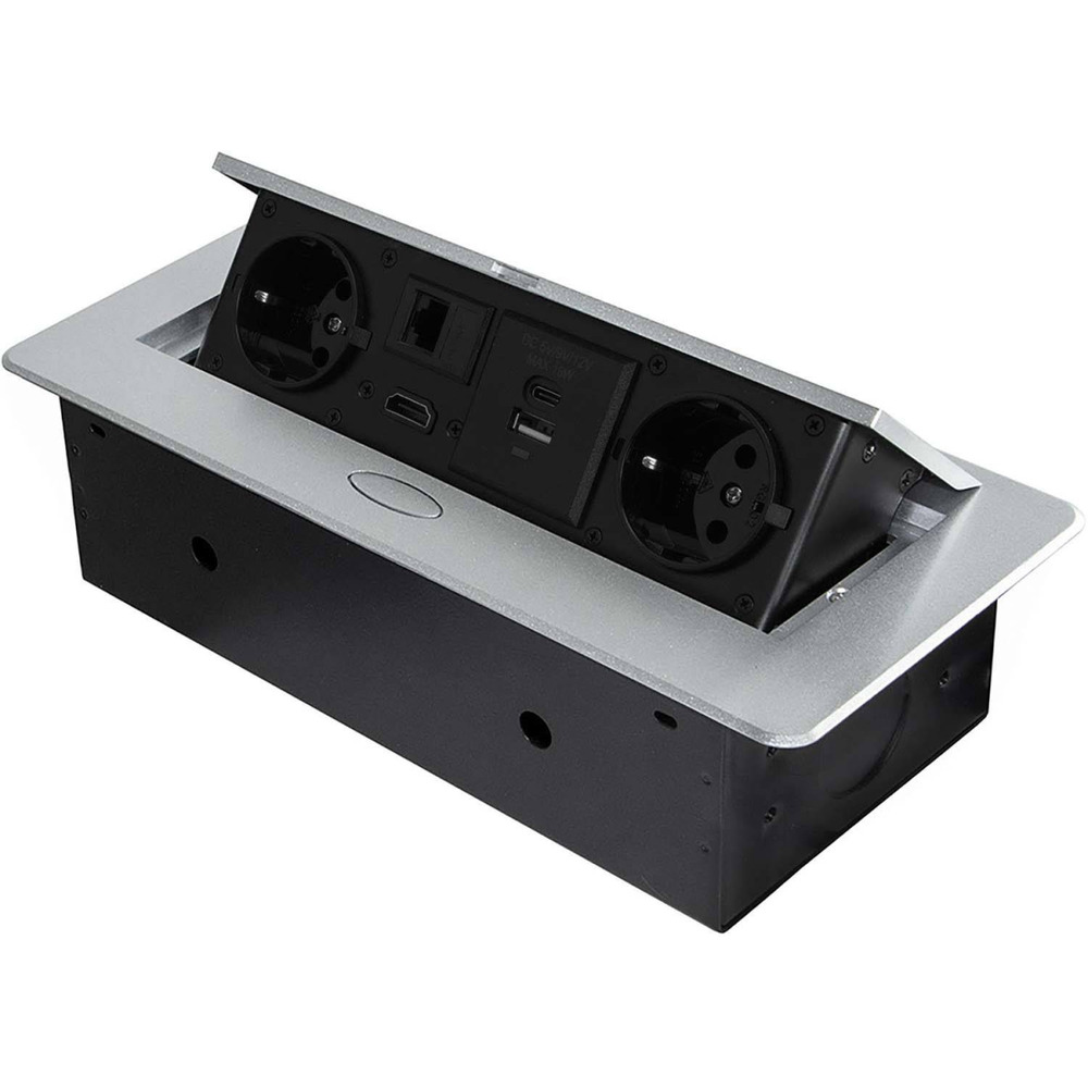 Multiconnecteur pour bureau atom 26 aluminium