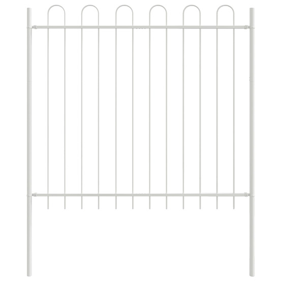 Clôture de jardin blanc 3,4 x 1,2 m acier peint par poudre