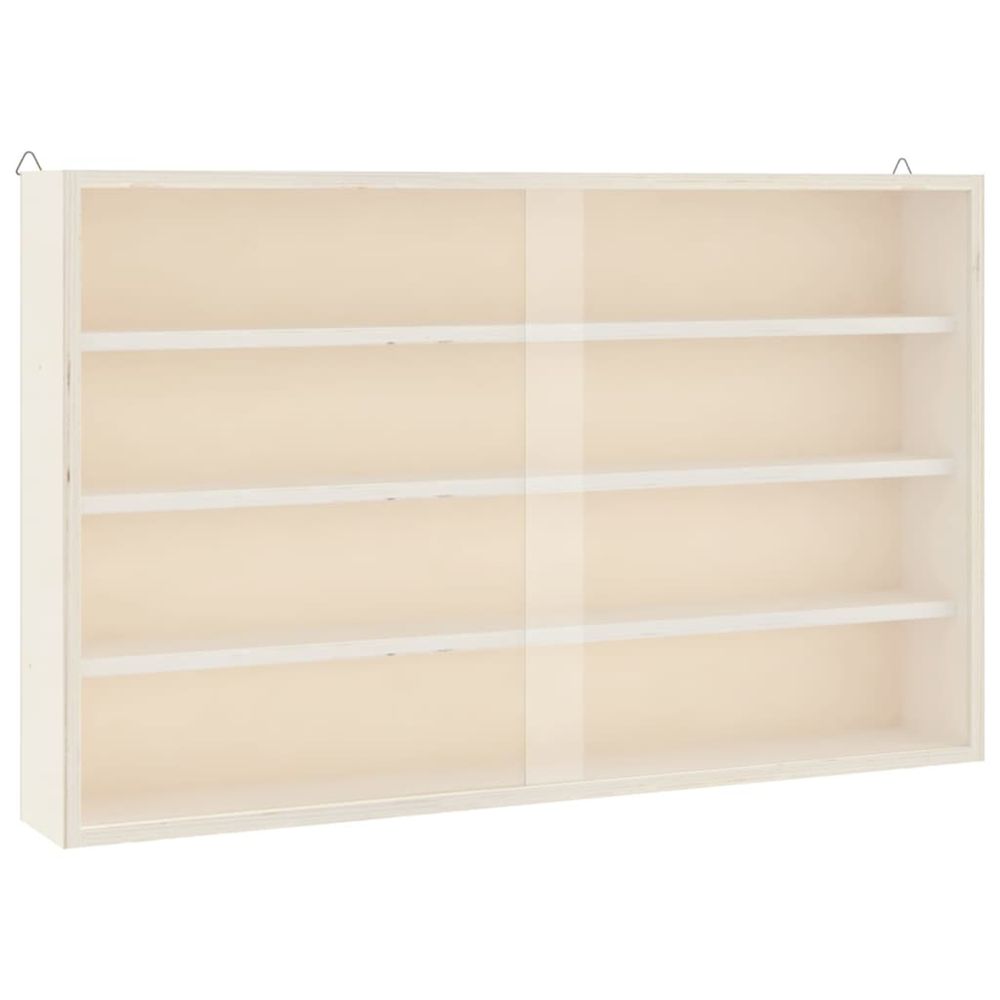 Vitrine de collection en bois avec portes 60 x 8,5 x 37 cm