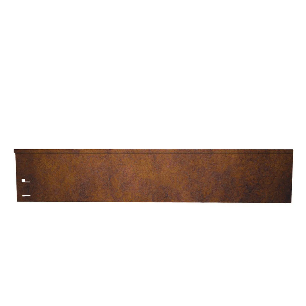 Bordure de jardin acier corten, 113 cm de long, 13,5 - 18,5 cm de hauteur, bordure de jardin - pièce de fermeture, large: 13.5 cm