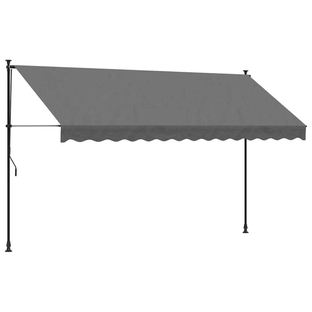 Auvent rétractable anthracite 350x150 m tissu et acier