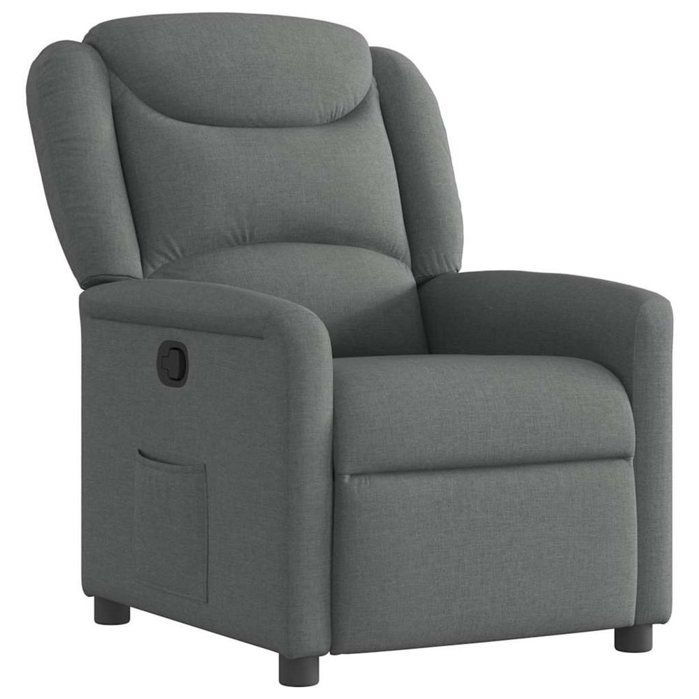 Fauteuil inclinable gris foncé tissu