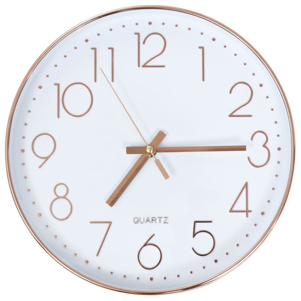 Horloge murale 30 cm or rosé