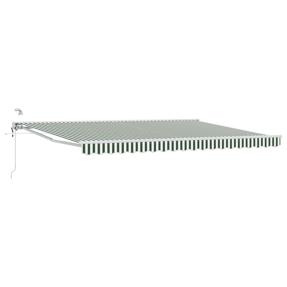 Auvent rétractable électrique vert et blanc 5 x 3 m
