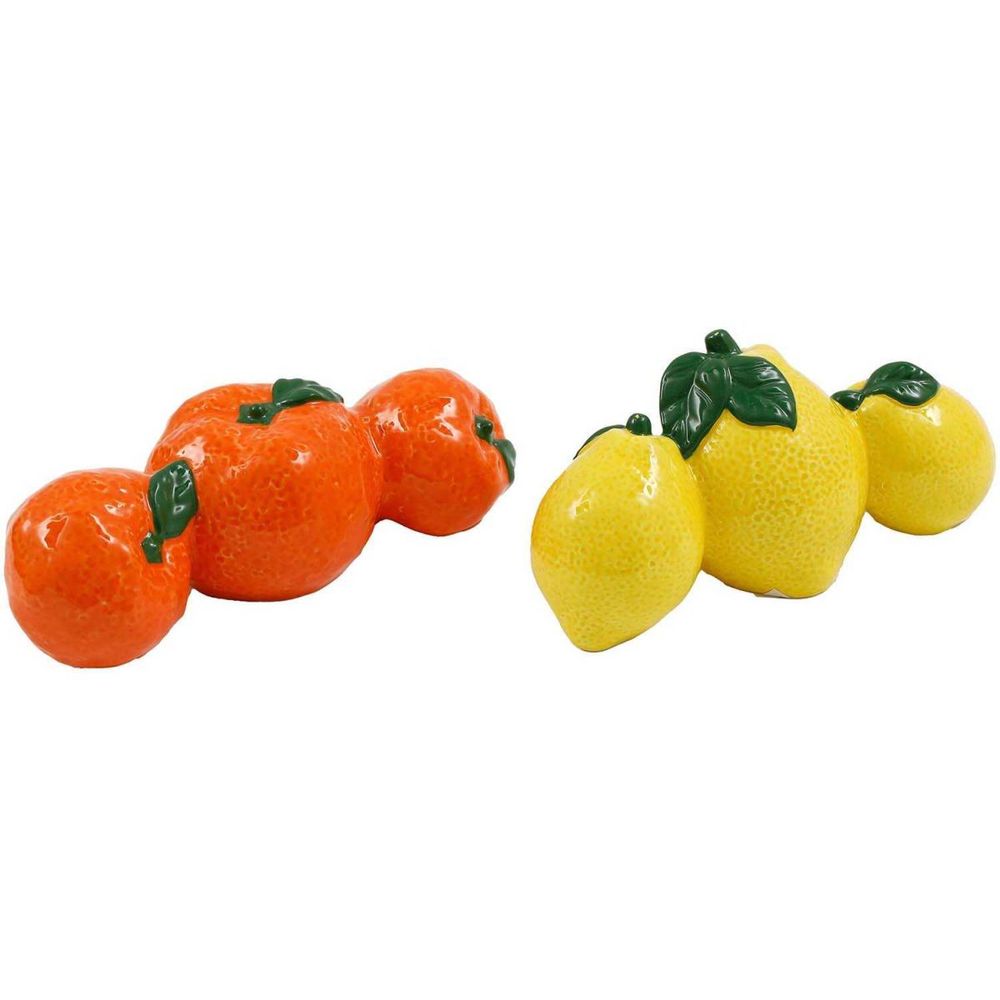 Décoration à poser en dolomite agrumes 17 cm (lot de 2)