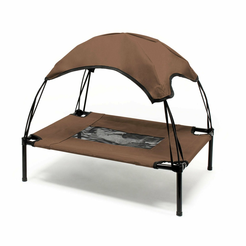 Transat chien 60 cm 15kg max lit surélevé protection soleil s relax marron
