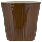 Pot conique avec rainures marron dimensions: h: 14,3 ø: 15cm