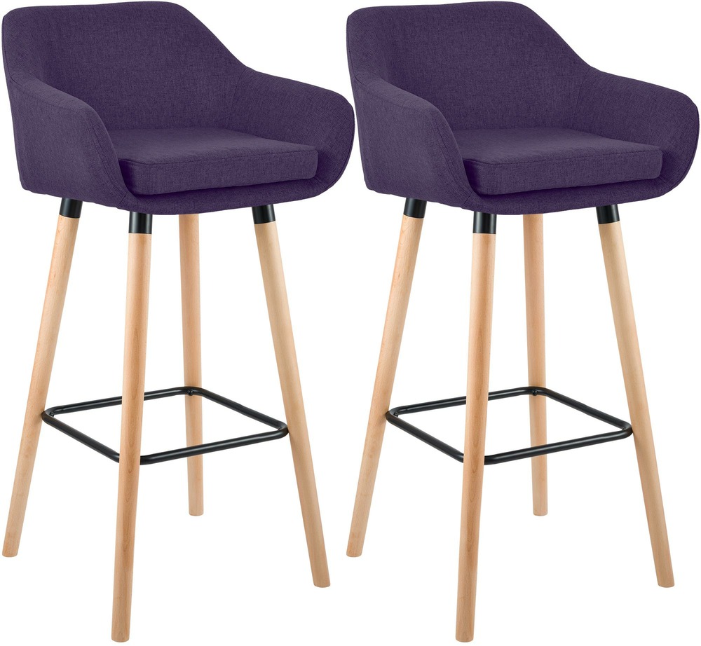 Lot de 2 tabourets de bar grant tissu