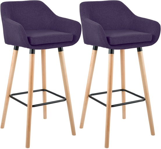 Lot de 2 tabourets de bar grant tissu