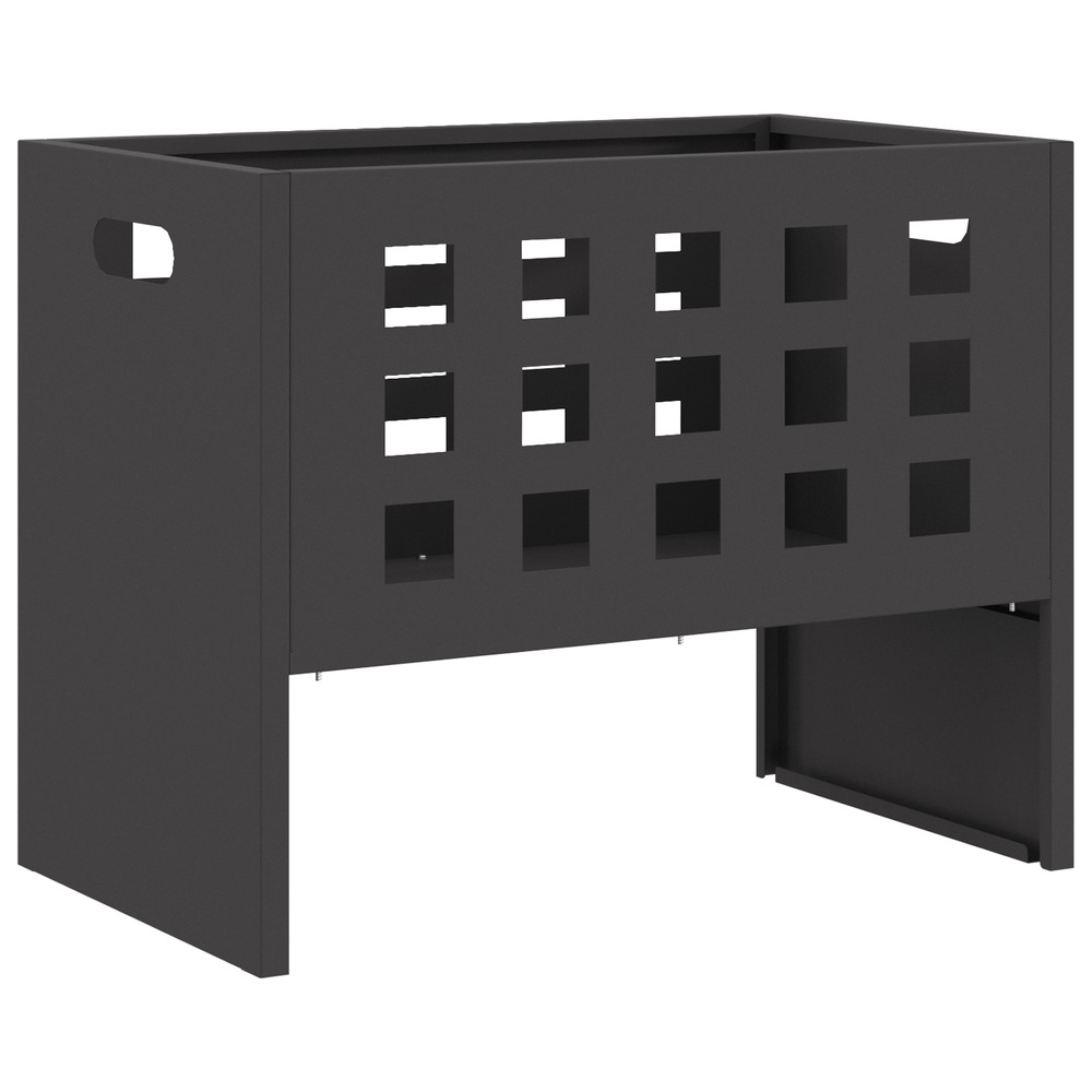 Foyer rectangulaire noir 50x30x40 cm acier
