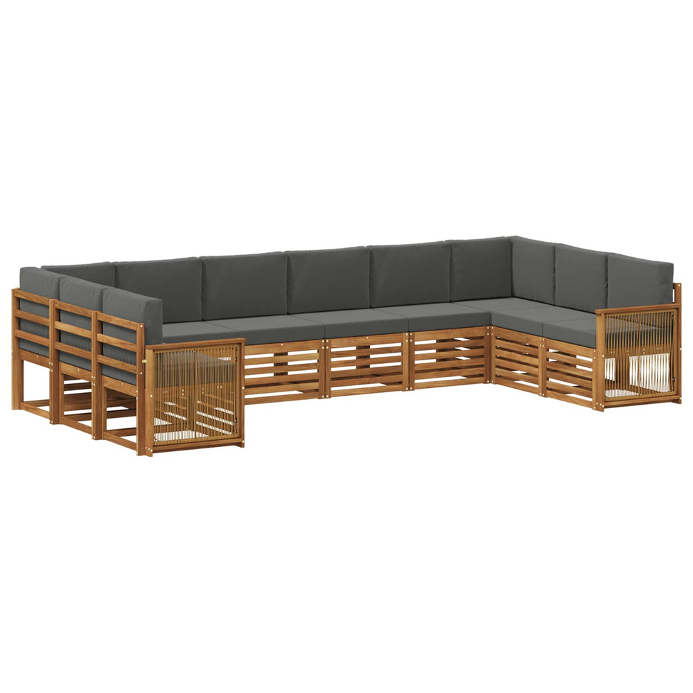 Ensemble de canapé d'angle 7 pcs naturel et anthracite