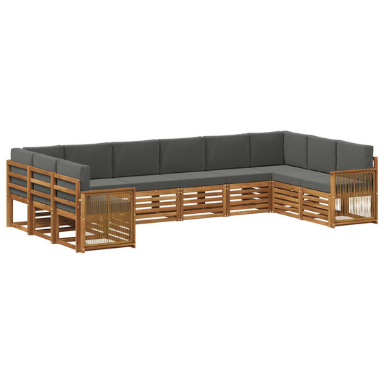 Ensemble de canapé d'angle 7 pcs naturel et anthracite