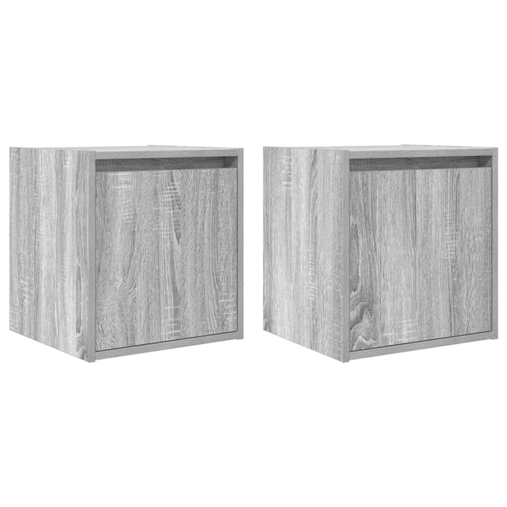Tables de chevet murales 2 pcs sonoma gris 38x34x40 cm