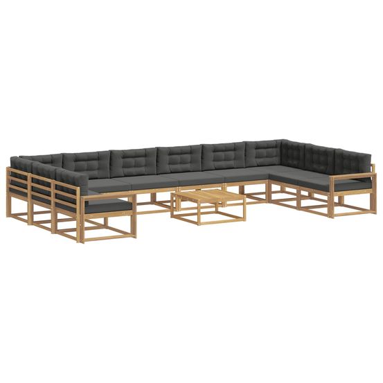 Ensemble de canapés d'extérieur 11 pc blanc et anthracite