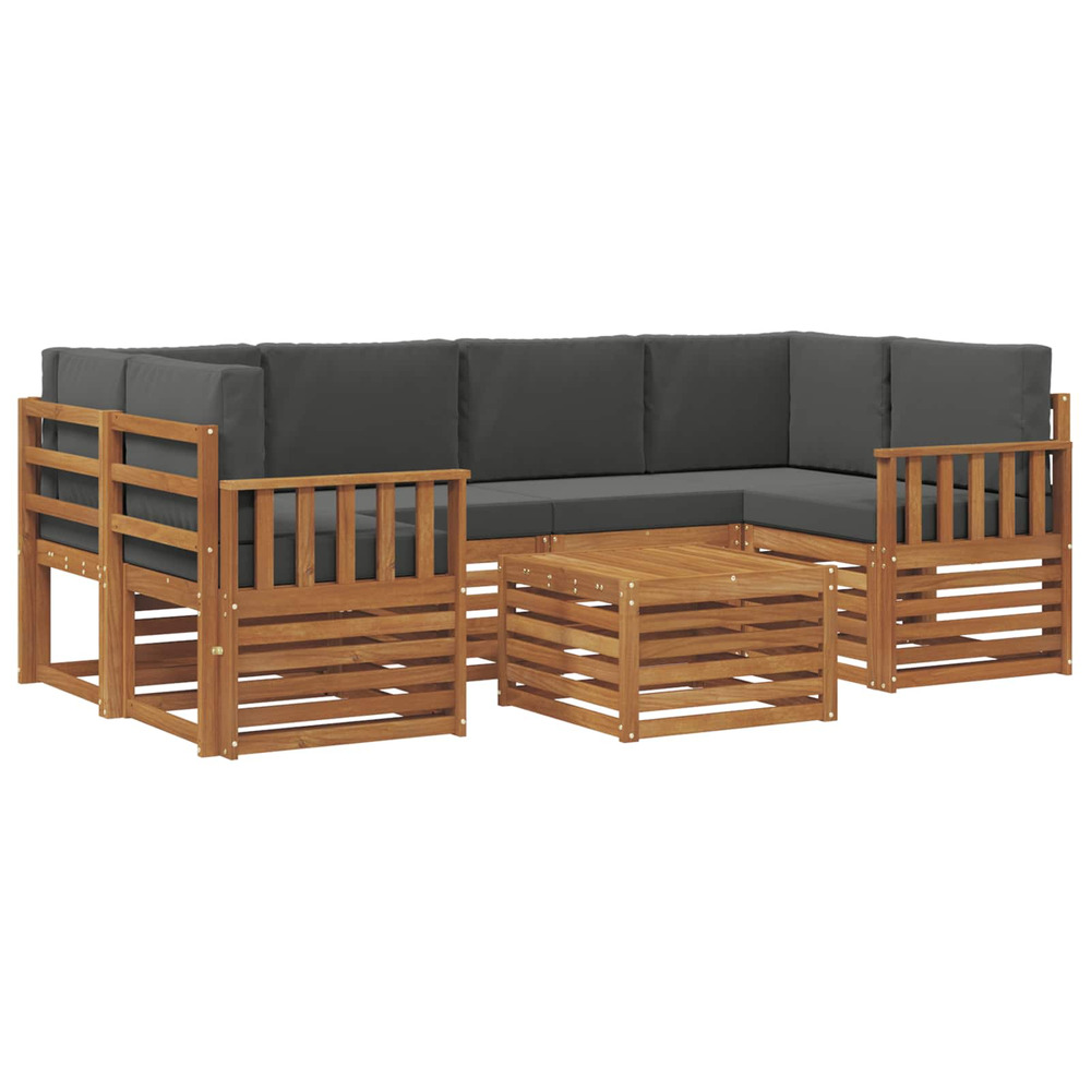 Ensembles de canapés avec coussin 7 pcs naturel et anthracite