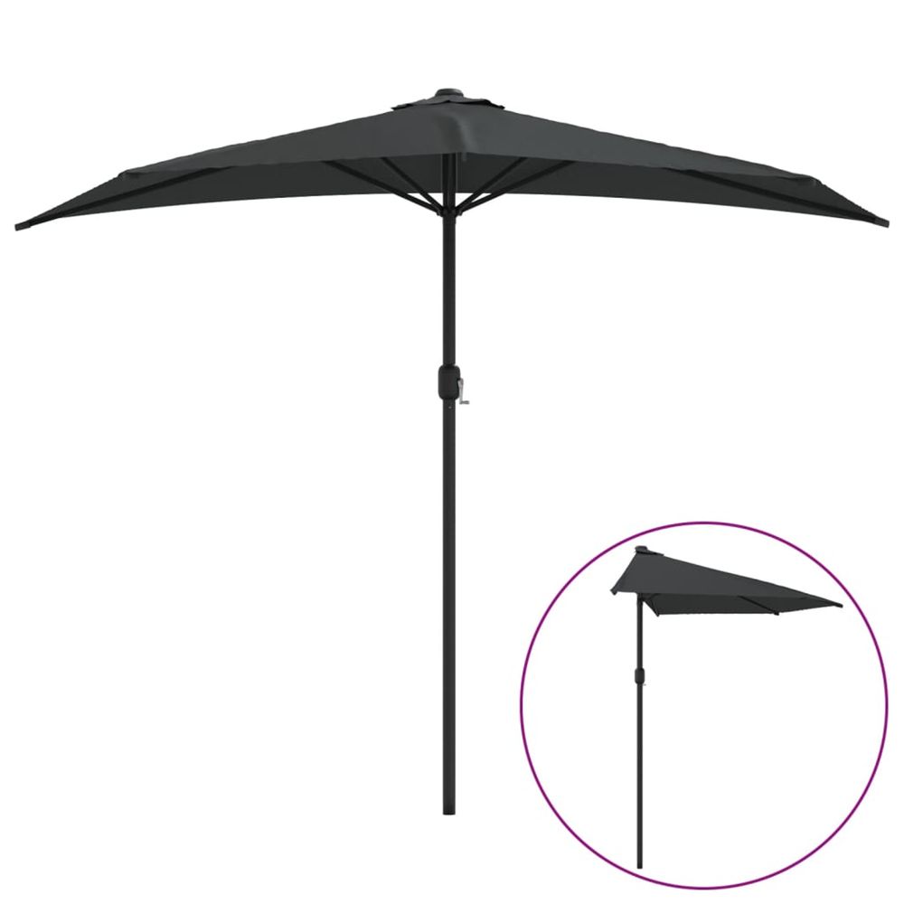 PARASOL DE BALCON ET MAT EN AL-(867972)