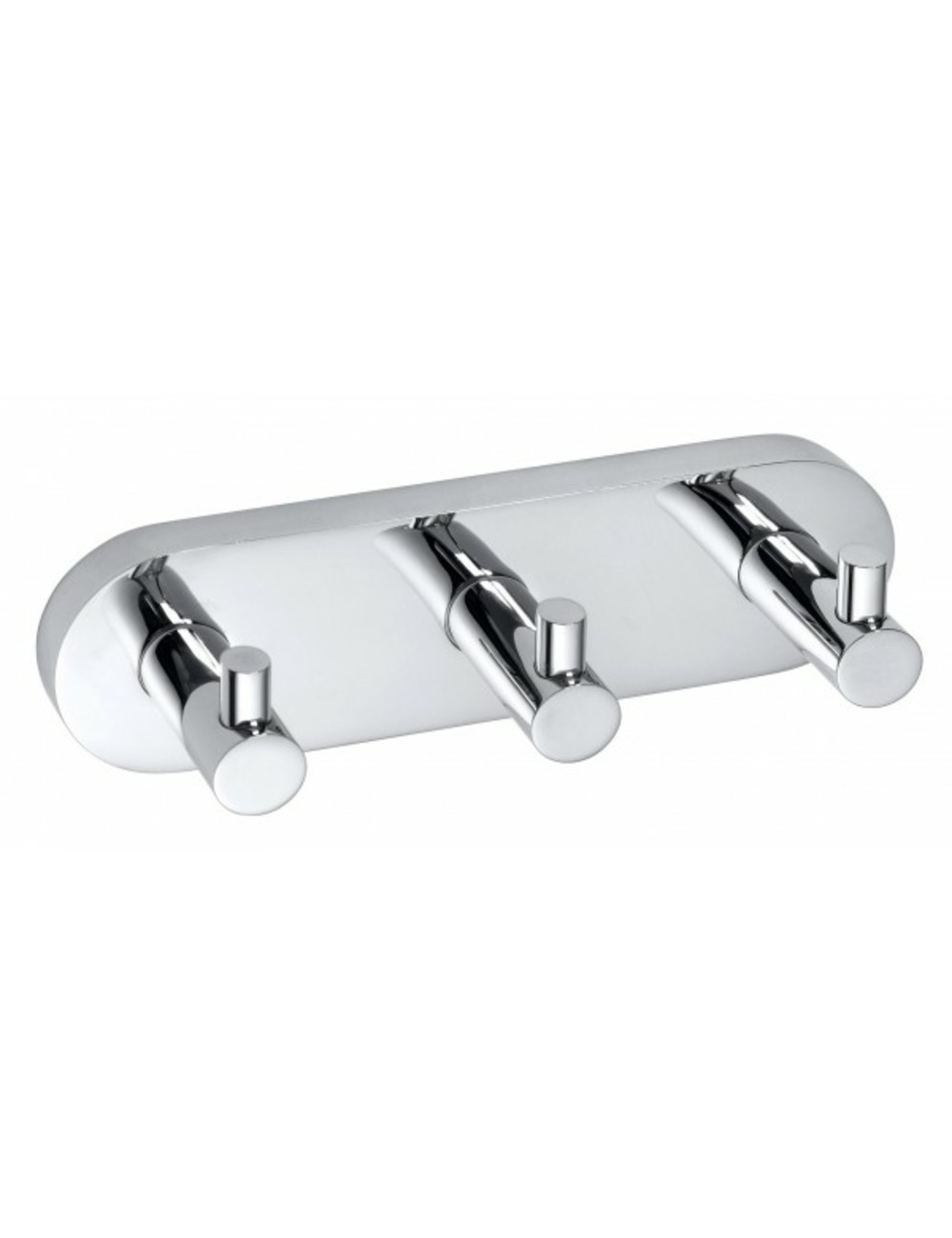 Patère triple omega laiton chromé 18,5x5,5x5 cm