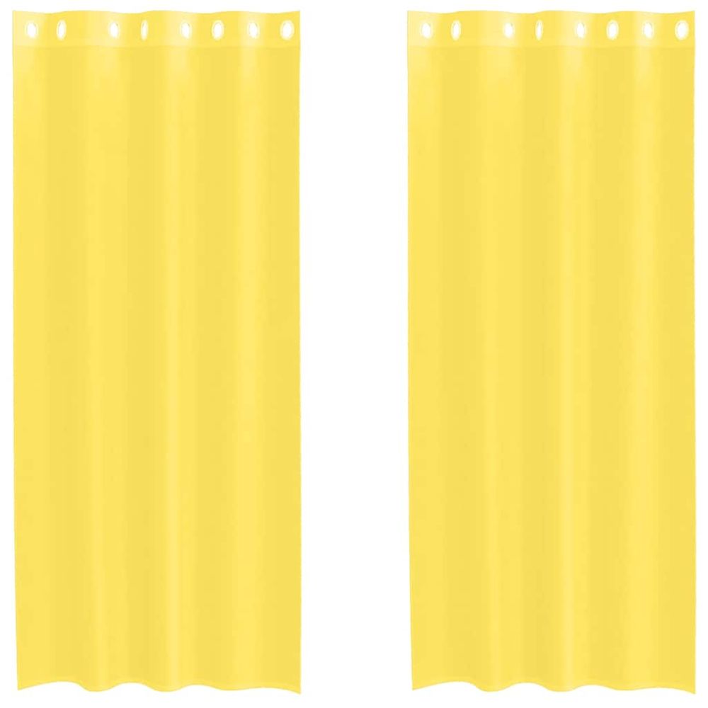 Rideaux en voile avec œillets 2 pcs jaune